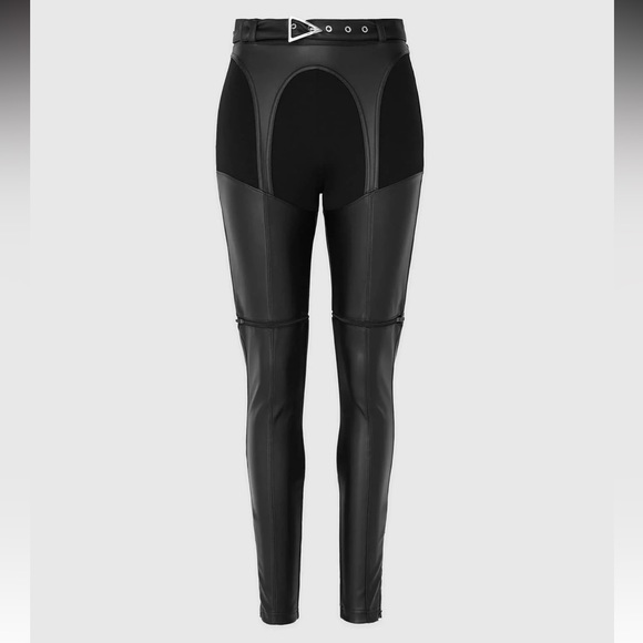 NWT MANIÈRE DE VOIR Vegan Leather Zip Off Leggings to Shorts - Picture 6 of 16